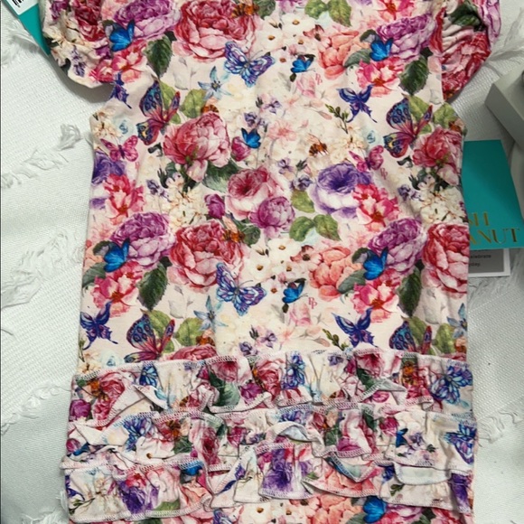 Posh Peanut Ruffled Cap Sleeve Romper w/ Ruffle Butt - Picture 2 of 8